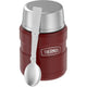 variant:43981588758573 16 oz. Stainless Steel Food Jar w Folding Spoon - Matte Red