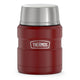 variant:43981588758573 16 oz. Stainless Steel Food Jar w Folding Spoon - Matte Red