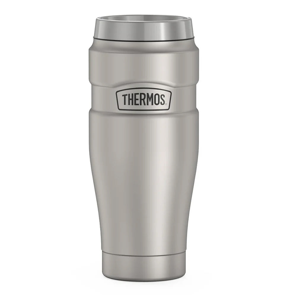 variant:43981586104365 16 oz Stainless Steel Travel Tumbler - Matte Stainless Steel