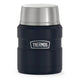 variant:43981588725805 16 oz. Stainless Steel Food Jar w Folding Spoon Matte - Midnight Blue