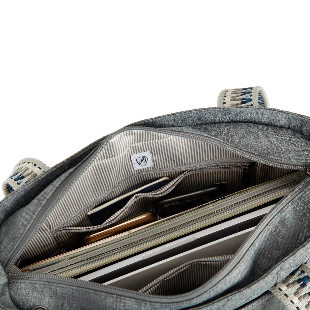 variant:42099030229037 travelon tote - Gray Boho