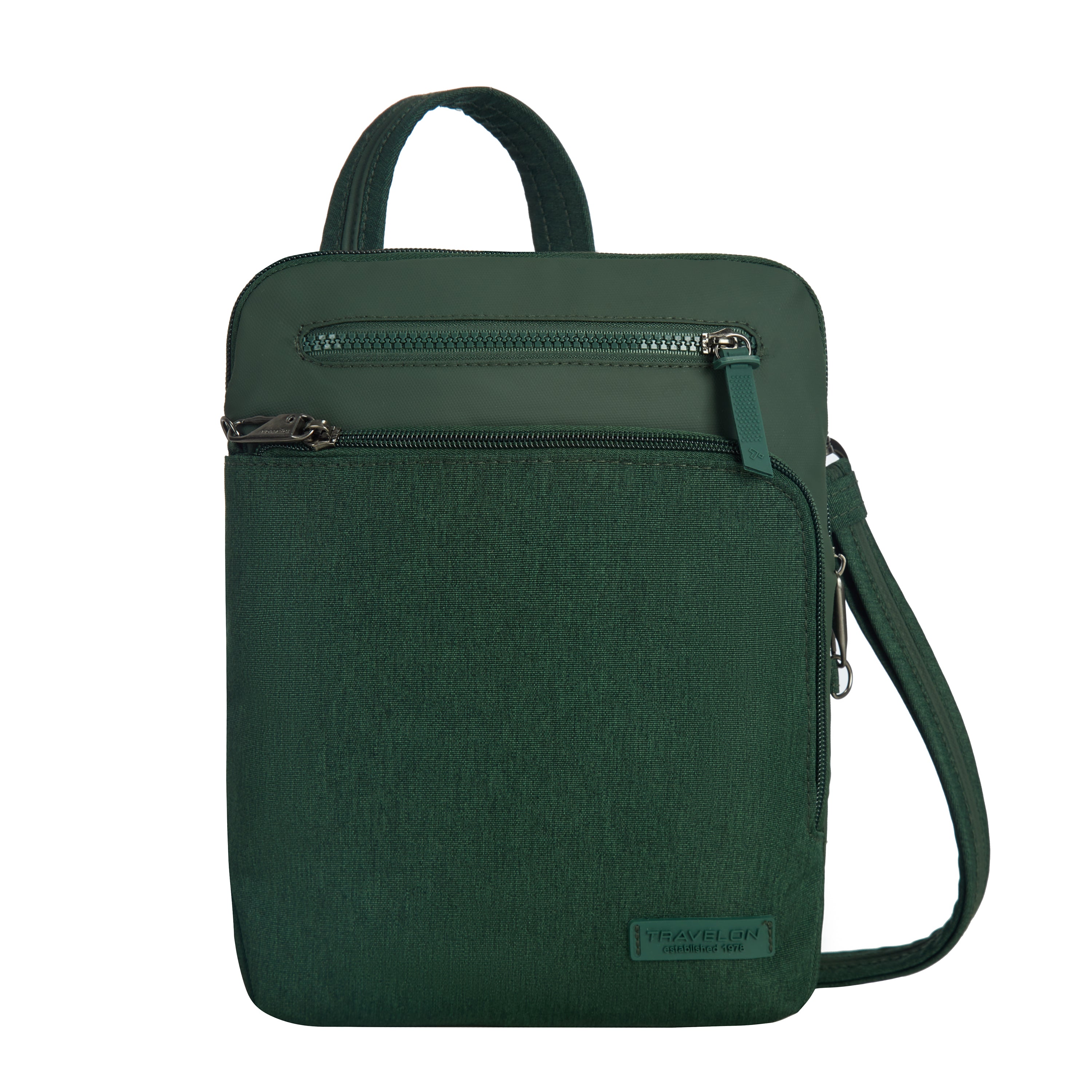 variant:43452764848173 Travelon Metro Anti-Theft Small Crossbody - Forest Heather