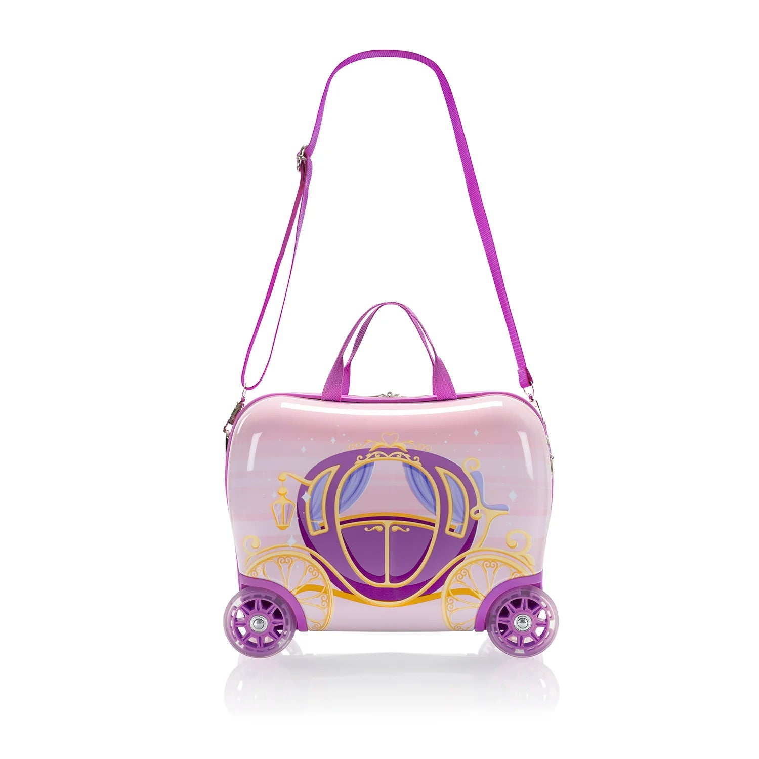 variant:44655303033024 heys america Fashion Ride-on Luggage with Light-up Wheels Royal Carriage