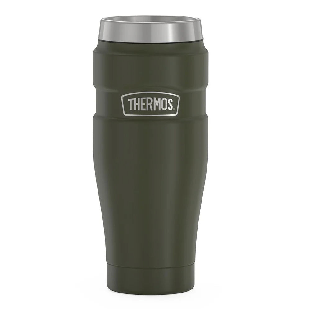 variant:43981586071597 16 oz Stainless Steel Travel Tumbler - Matte Army Green