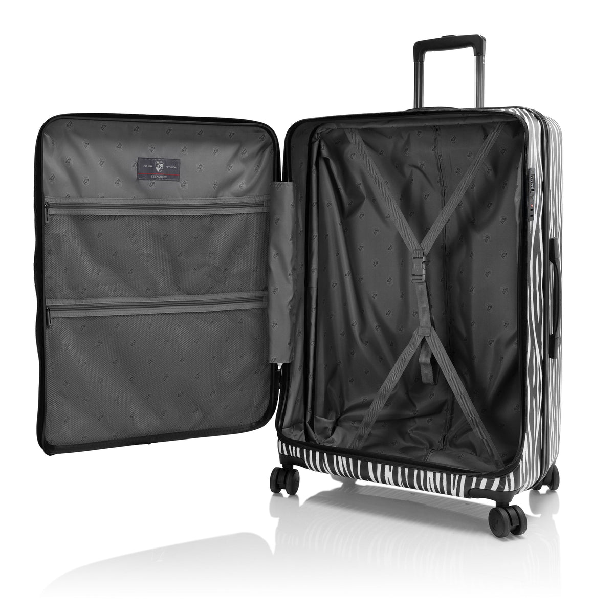 variant:44482346352832 EZ Fashion Hardside 30" Large Checked Luggage Zebra