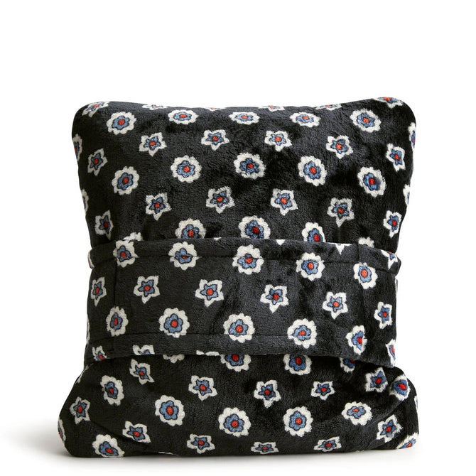 variant:42984170913837 Vera Bradley Plush Travel Blanket - Mini Flower Dot Black