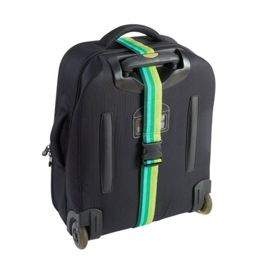 variant:42984679473197 Smooth Trip Neon Luggage Strap - Green Stripe