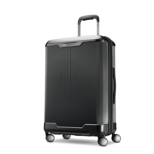 variant:43675268219072 Silhouette 17" Hardside Medium Checked Luggage Black
