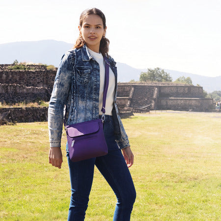variant:41193703047213 travelon Mini Shoulder Bag - Purple