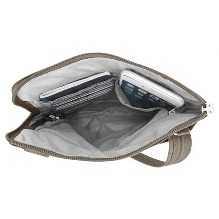 variant:41193719136301 travelon Slim Double Zip Crossbody - Nutmeg