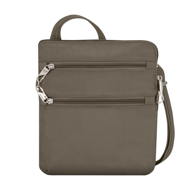 variant:41193719136301 travelon Slim Double Zip Crossbody - Nutmeg