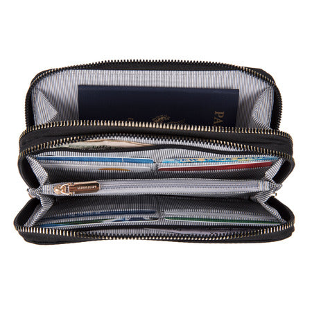 variant:41193726148653 Travelon RFID Blocking Double Zip Wallet - black