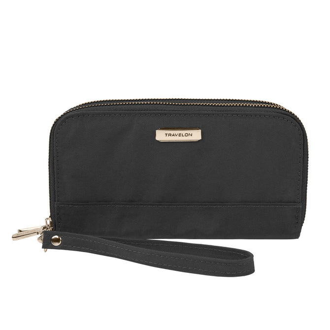 variant:41193726148653 Travelon RFID Blocking Double Zip Wallet - black