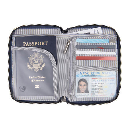 variant:41193726541869 travelon RFID Blocking Passport Zip Wallet -ocean