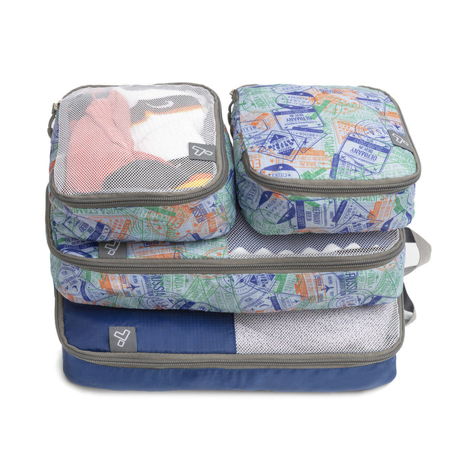 variant:42999675257024 travelon Set of 4 Soft Packing Organizers Stamp Print Combo