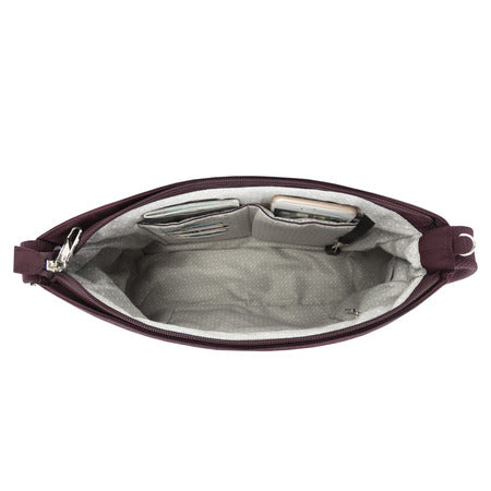 variant:41193744171053 travelon pocket crossbody - Dark Bordeaux