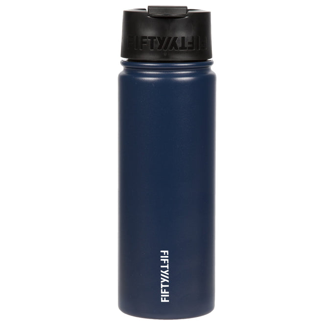 variant:40666872348717 FIFTY/FIFTY 20oz Insulated Bottle with Wide Mouth Flip Lid - Navy Blue