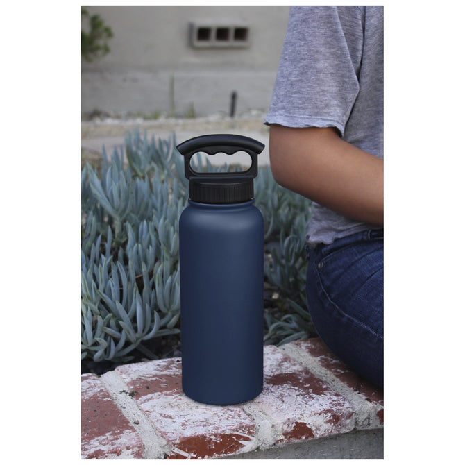 variant:40666872807469 Fifty/Fifty 34oz Insulated Bottle with Wide Mouth 3-Finger Lid - Navy