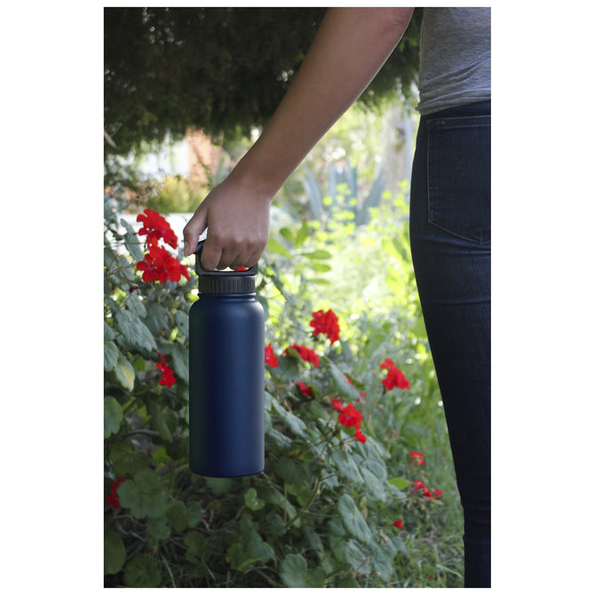variant:40666872807469 Fifty/Fifty 34oz Insulated Bottle with Wide Mouth 3-Finger Lid - Navy