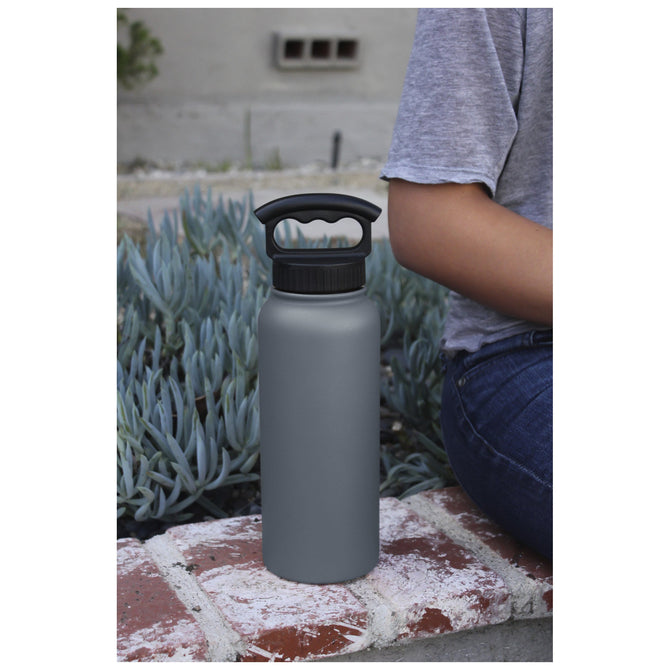 variant:40666872774701 Fifty/Fifty 34oz Insulated Bottle with Wide Mouth 3-Finger Lid - Slate Grey