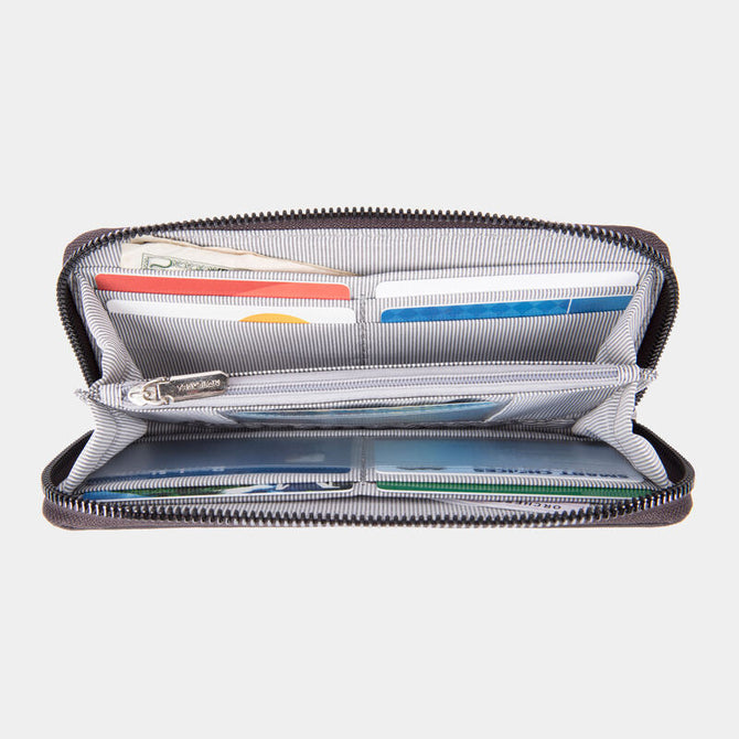 variant:41193725558829 Travelon RFID Blocking Single Zip Wallet - Smoke