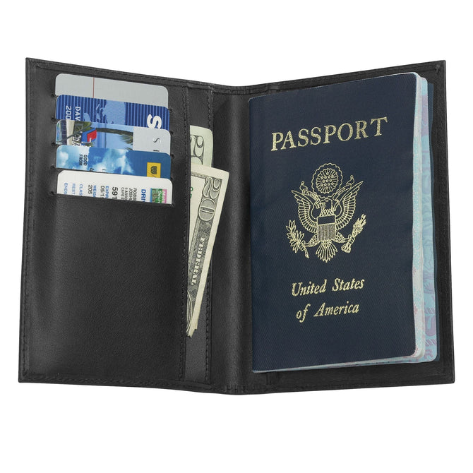 variant:40378548879405 Smooth Trip RFID Blocking Passport Wallet - Black
