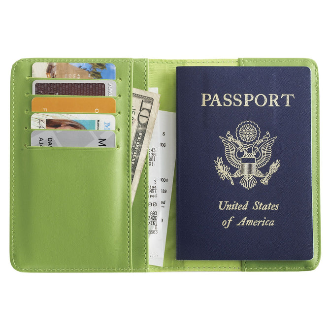 variant:40378548748333 Smooth Trip RFID Blocking Passport Wallet - Green