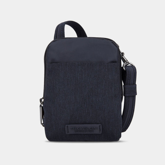 variant:41193731620909 Travelon Anti-Theft Metro Stadium Mini Crossbody - Navy Heather