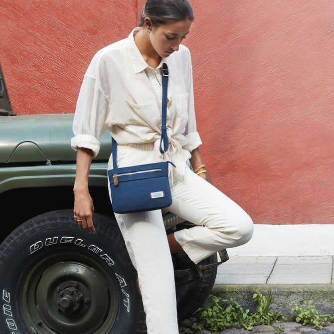 variant:41193688596525 Anti-Theft Heritage Small Crossbody - Indigo