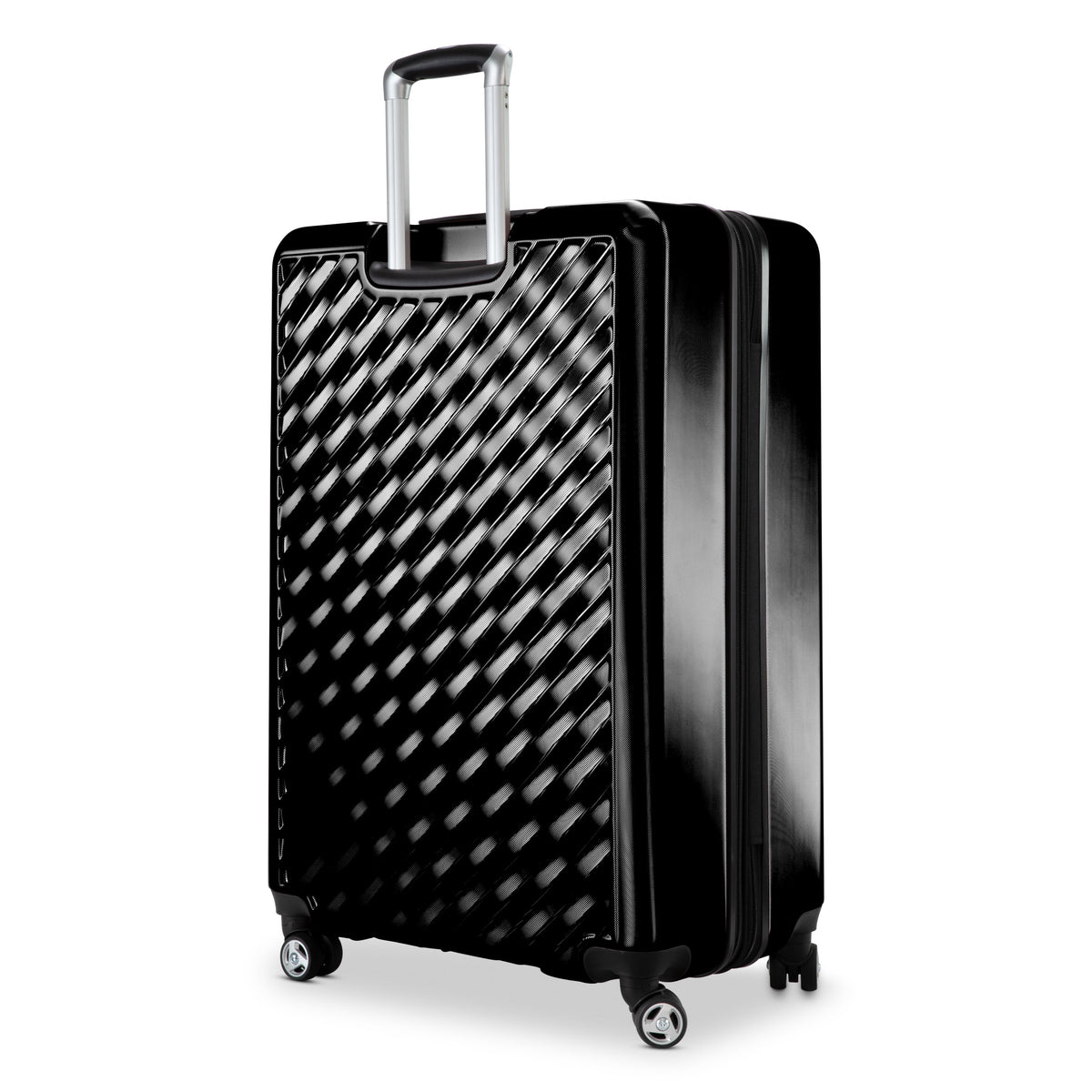 variant:41685997289517 RBH Melrose Hardside Large Checked Spinner Luggage - Black