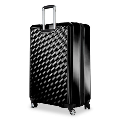 variant:41685997289517 RBH Melrose Hardside Large Checked Spinner Luggage - Black