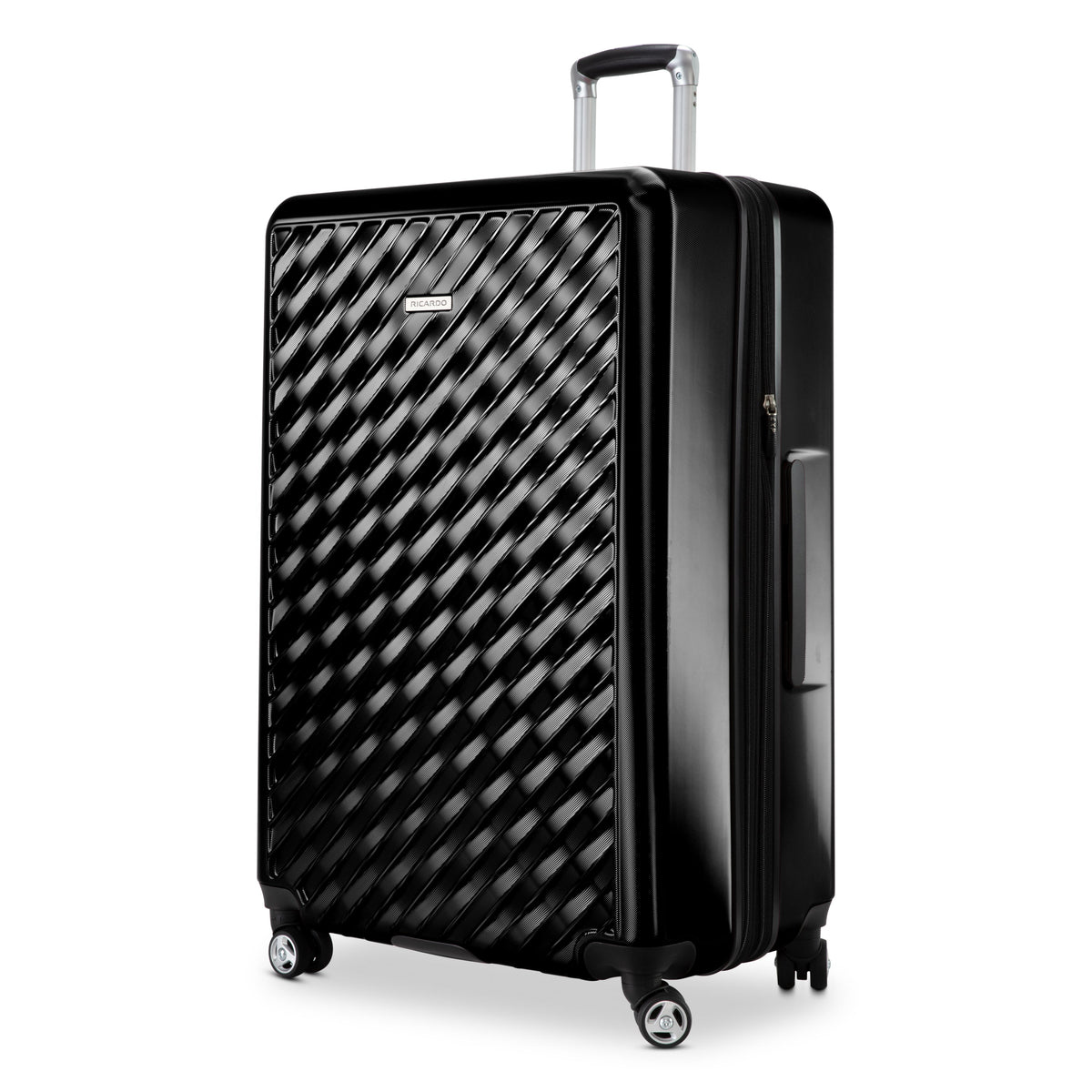 variant:41685997289517 RBH Melrose Hardside Large Checked Spinner Luggage - Black