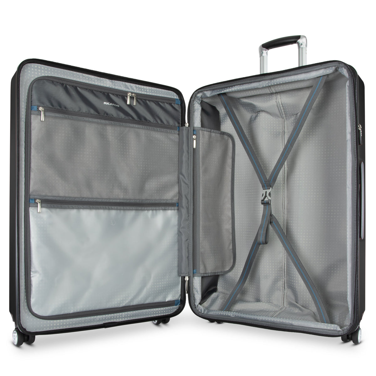 variant:41685997289517 RBH Melrose Hardside Large Checked Spinner Luggage - Black