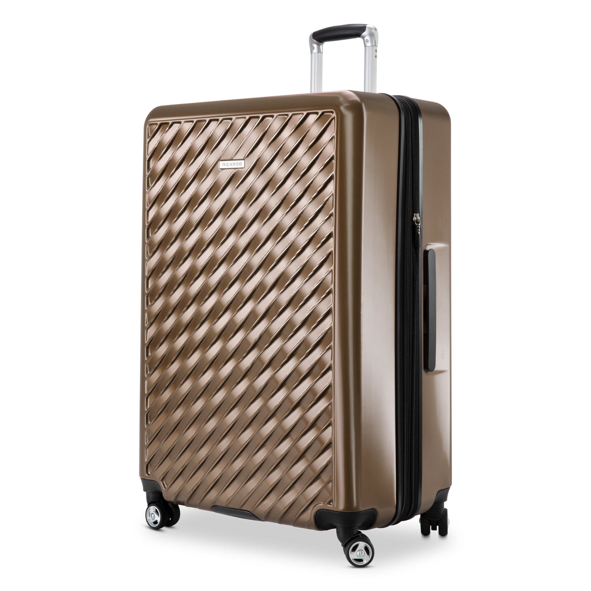 variant:43709104980160 RBH Melrose Hardside Large Checked Spinner Luggage Bronze