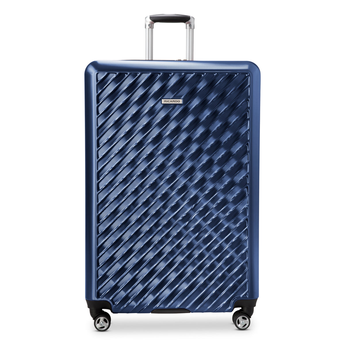 variant:41685997322285 RBH Melrose Hardside Large Checked Spinner Luggage - Blue