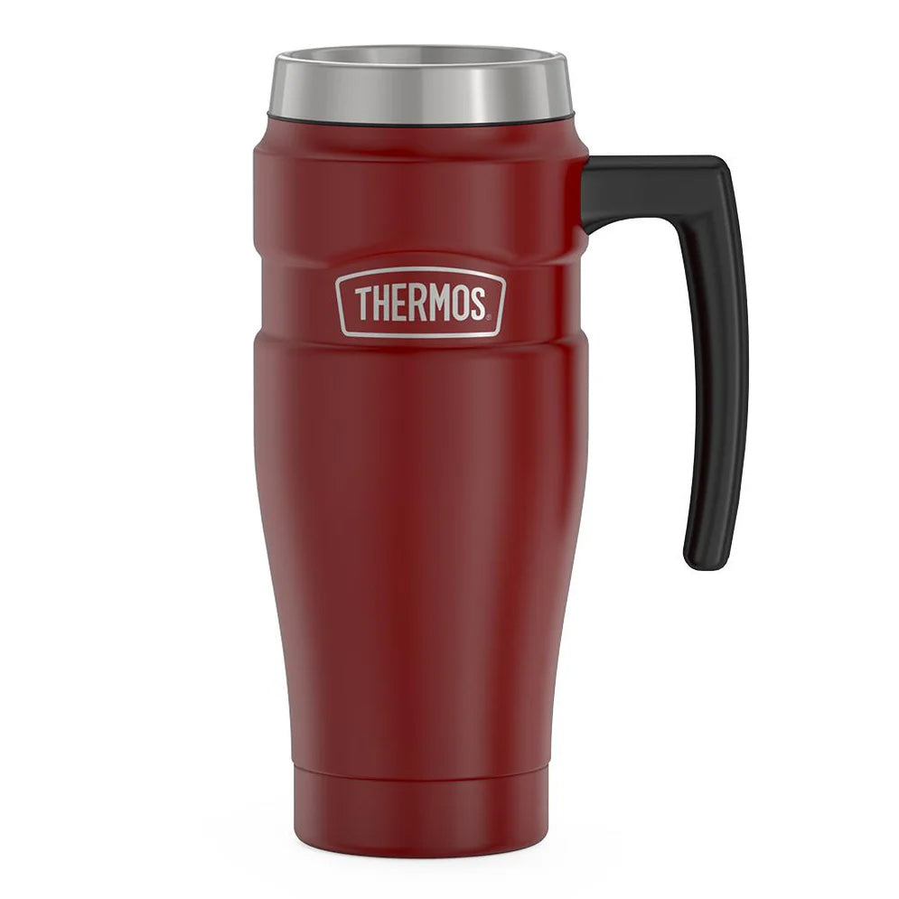 variant:43981587873837 16 oz Stainless Steel Travel Mug - Matte Red
