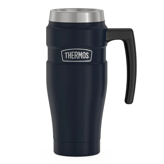 variant:43981587841069 16 oz Stainless Steel Travel Mug - Matte Midnight Blue
