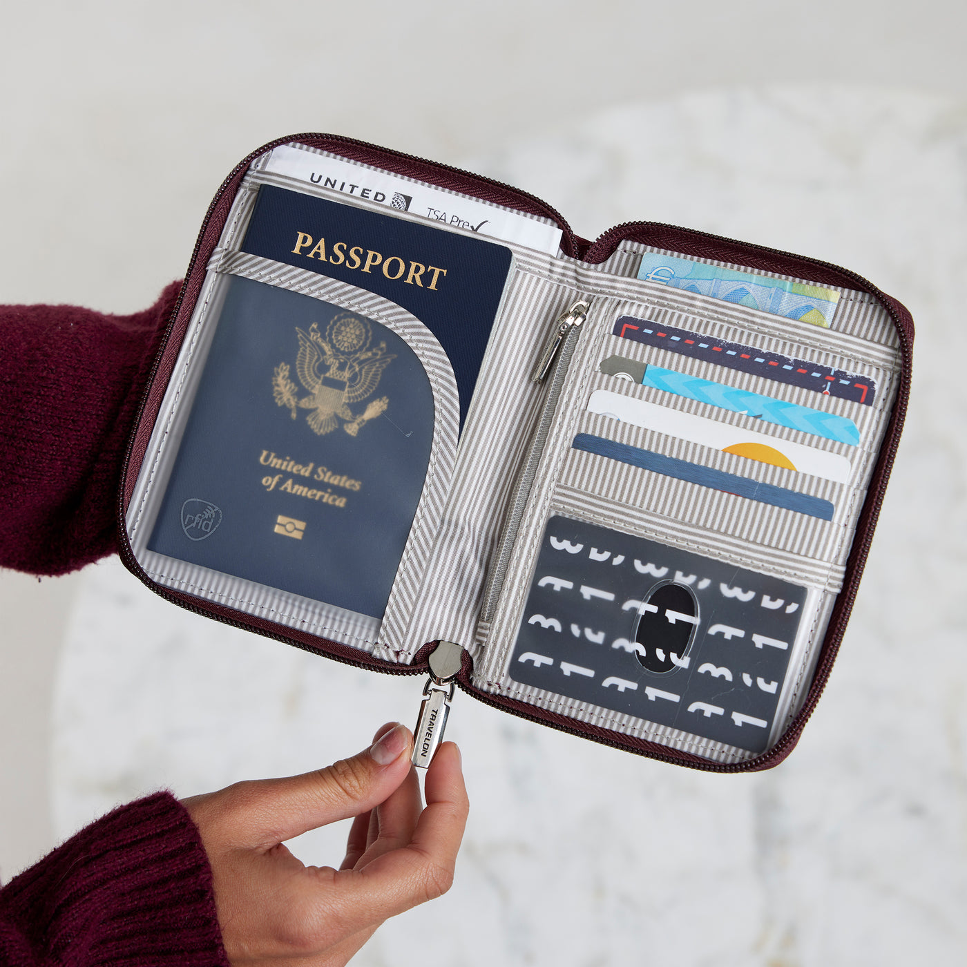 AAA Corporate Travel l Travelon l RFID Blocking Passport Zip