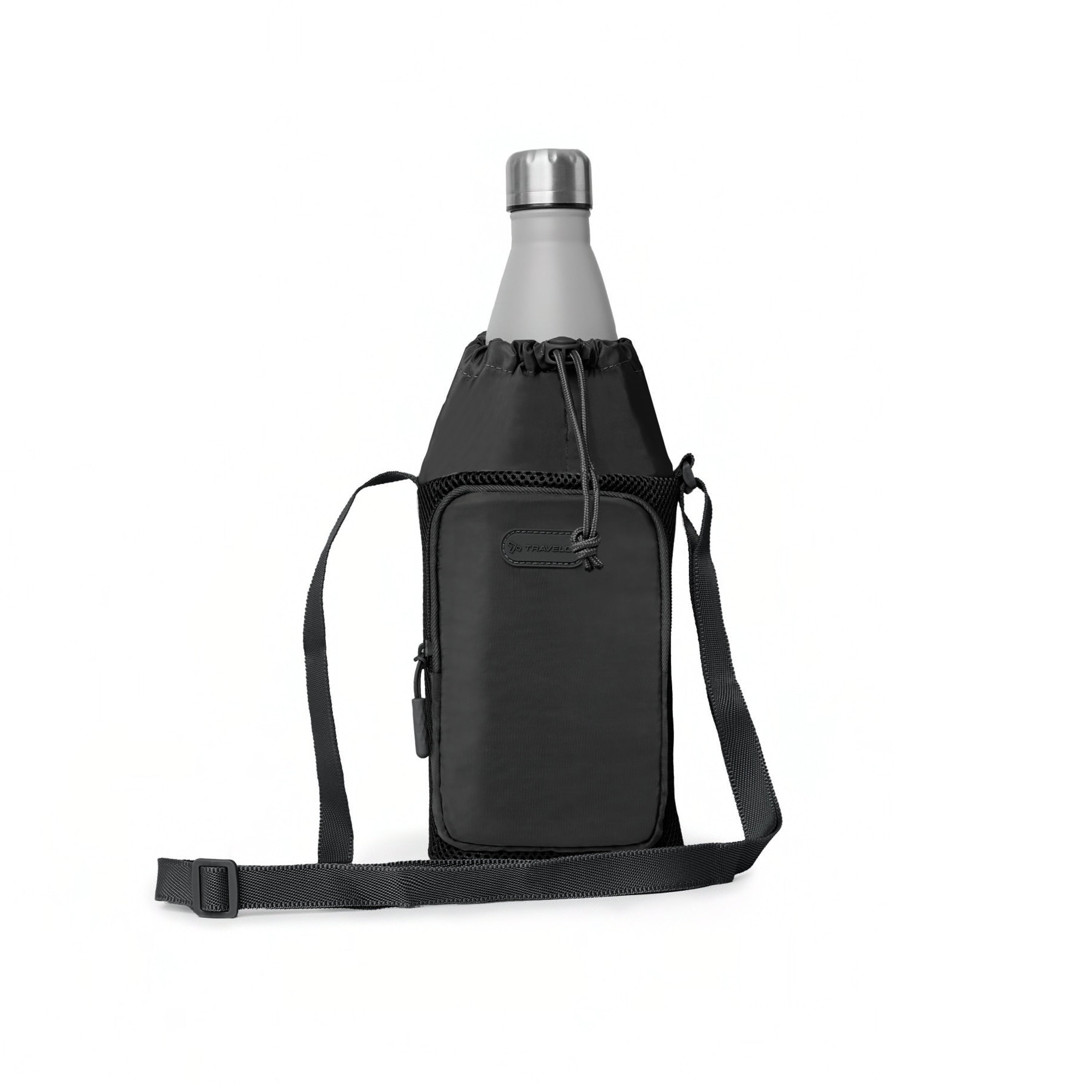 variant:43452769468461 Travelon Pi Gogo Insulated Water Bottle Tote - Black