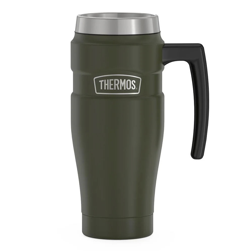 variant:43981587906605 16 oz Stainless Steel Travel Mug - Matte Army Green
