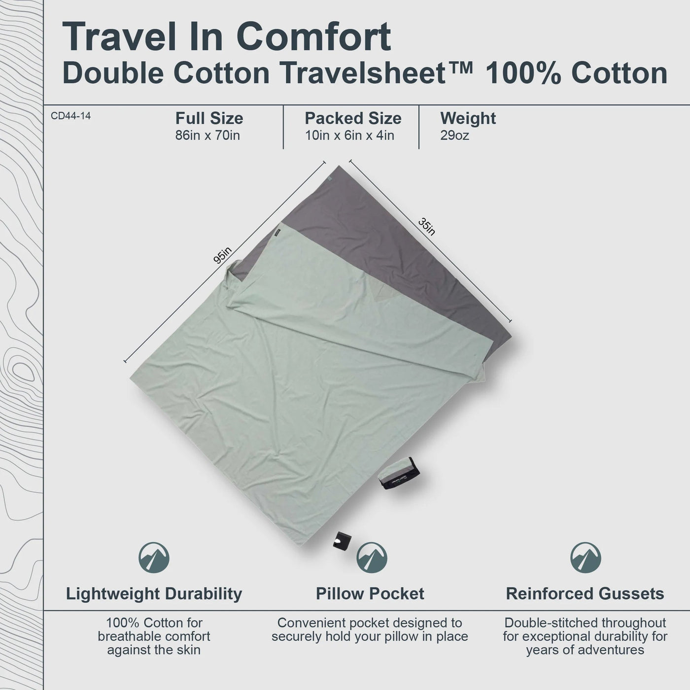 Cotton TravelSheet with Pillow Pocket - Thumbnail 5
