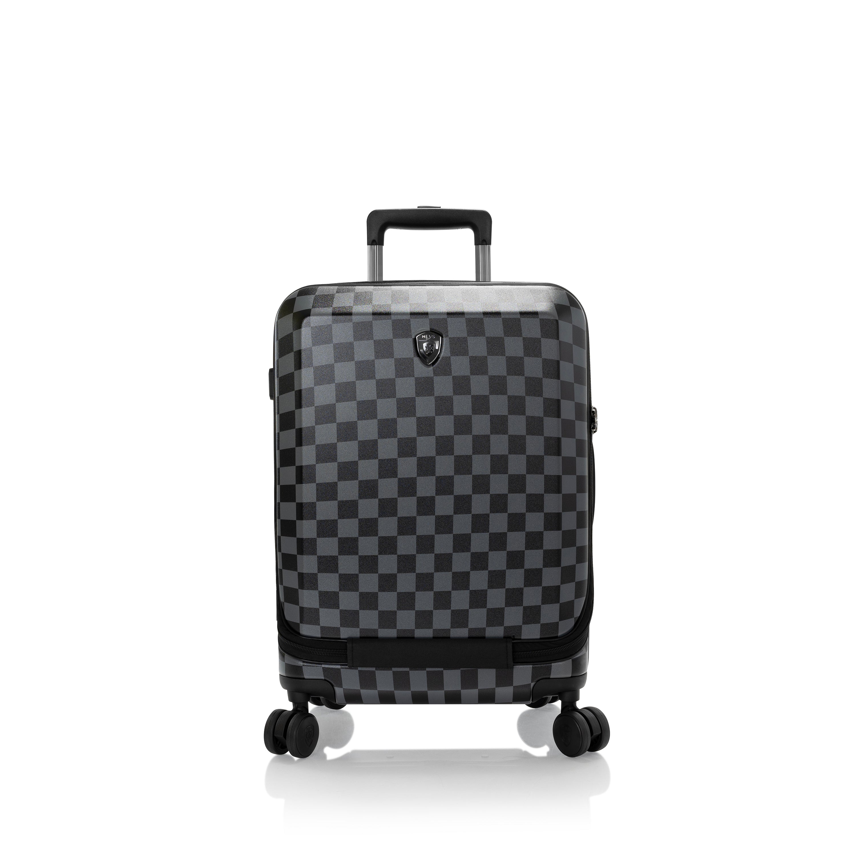 variant:44482315026624 EZ Fashion Hardside 21" Carry-On Luggage Black Gray Check