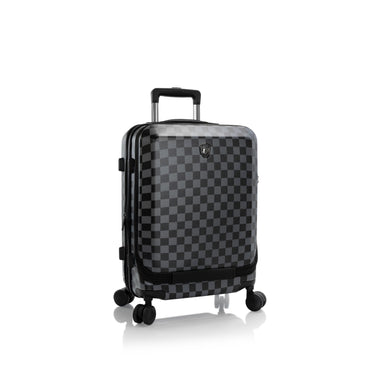 variant:44482315026624 EZ Fashion Hardside 21" Carry-On Luggage Black Gray Check
