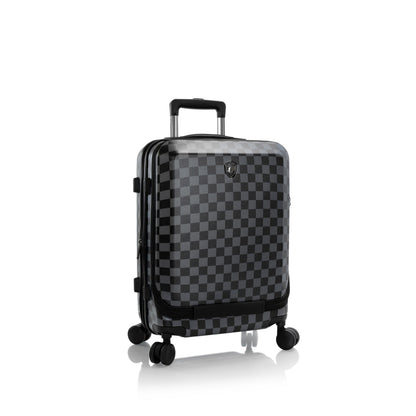 variant:44482315026624 EZ Fashion Hardside 21" Carry-On Luggage Black Gray Check