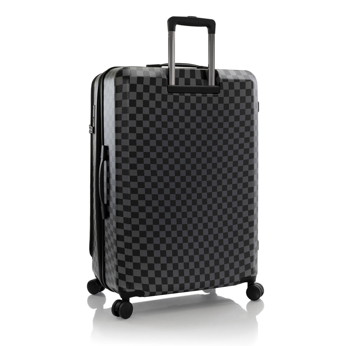 variant:44482346287296 EZ Fashion Hardside 30" Large Checked Luggage Black Gray Check