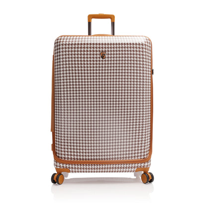 variant:44482346320064 EZ Fashion Hardside 30" Large Checked Luggage Brown Houndstooth