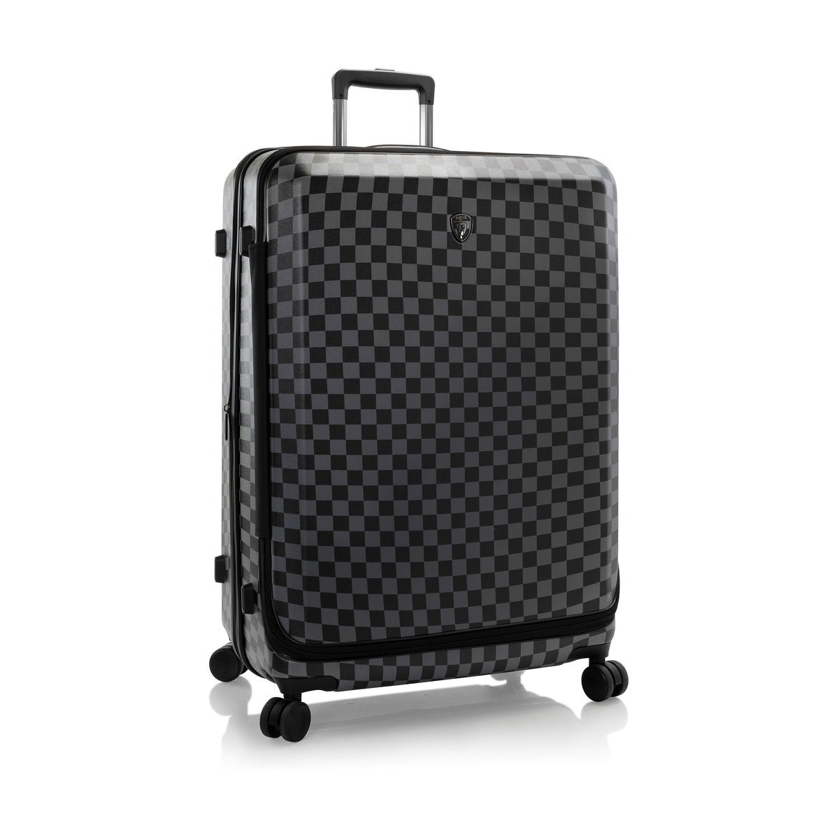variant:44482346287296 EZ Fashion Hardside 30" Large Checked Luggage Black Gray Check