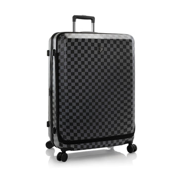 variant:44482346287296 EZ Fashion Hardside 30" Large Checked Luggage Black Gray Check