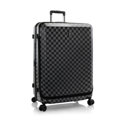 variant:44482346287296 EZ Fashion Hardside 30" Large Checked Luggage Black Gray Check