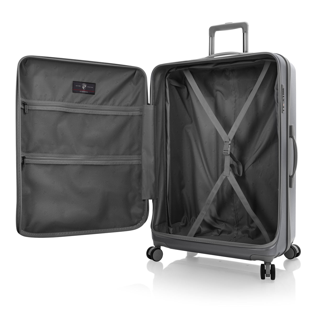 variant:46557048897728 EZ Fashion Hardside 30" Large Checked Luggage Charcoal